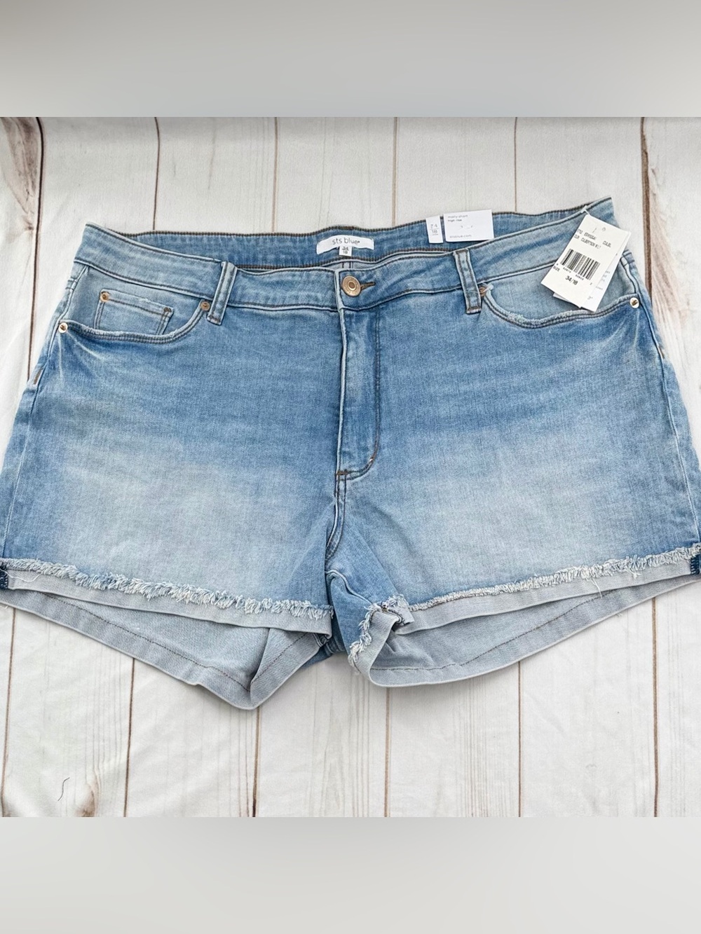 STS Blue Light Blue Frayed Hem Denim Shorts
